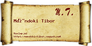 Mándoki Tibor névjegykártya